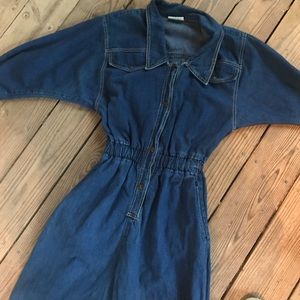 Vintage Denim Jumpsuit Medium Street Style